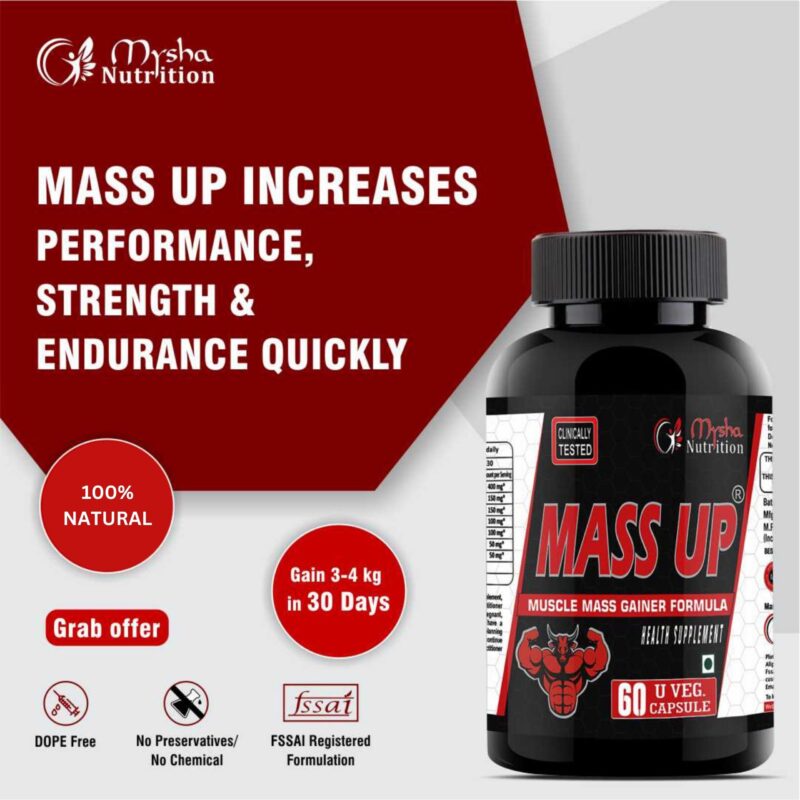 Mysha Nutrition Mass Up | Weight Gainer Capsule | Muscle Mass Gainer Formula