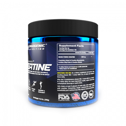 ERGOGENIC NUTRITION®MICRO POWER®- CREATINE~300GM(100 Servings)
