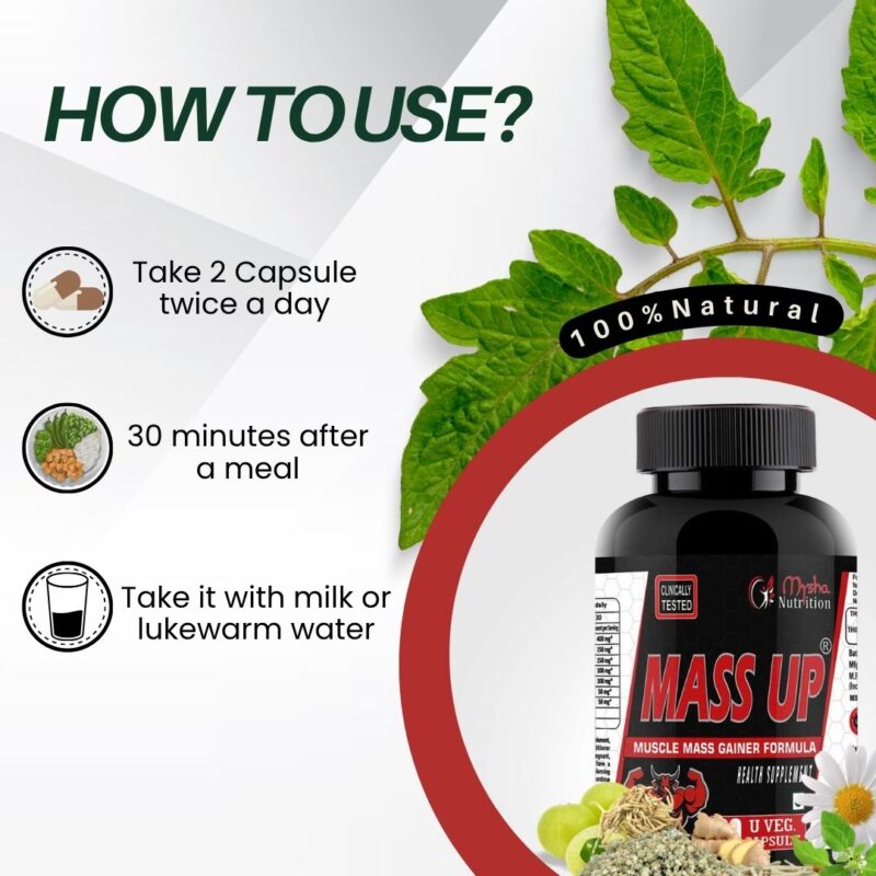 Mysha Nutrition Mass Up | Weight Gainer Capsule | Muscle Mass Gainer Formula