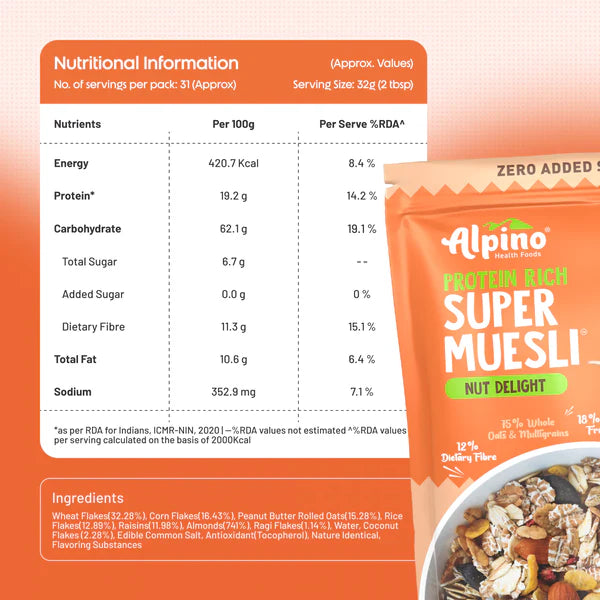 SUPER MUESLI ZERO ADDED SUGAR