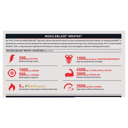 MuscleBlaze Pre Workout WrathX, (cola frost, 20 Servings) offer price with shaker free