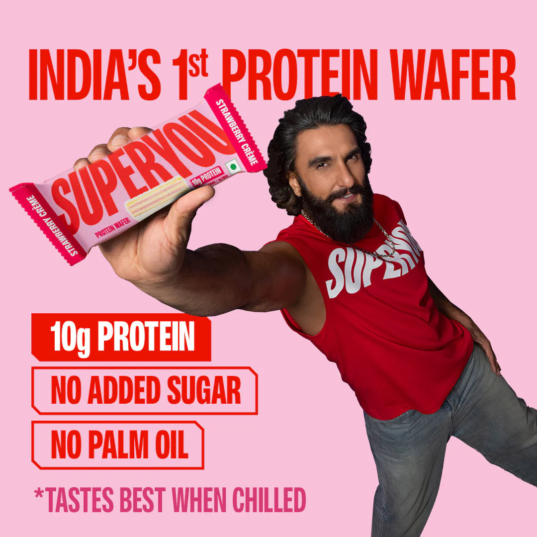 STRAWBERRY CRÈME PROTEIN WAFER — PACK OF 10