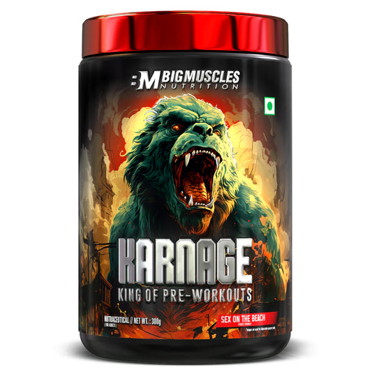 BIG MUSCLES KARNAGE PRE WORKOUT 60SERVINGS FRUIT PUCH FLAVOUR