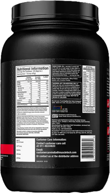 Muscletech Nitrotech Whey Protein Powder 1 kg - Milk Chocolate