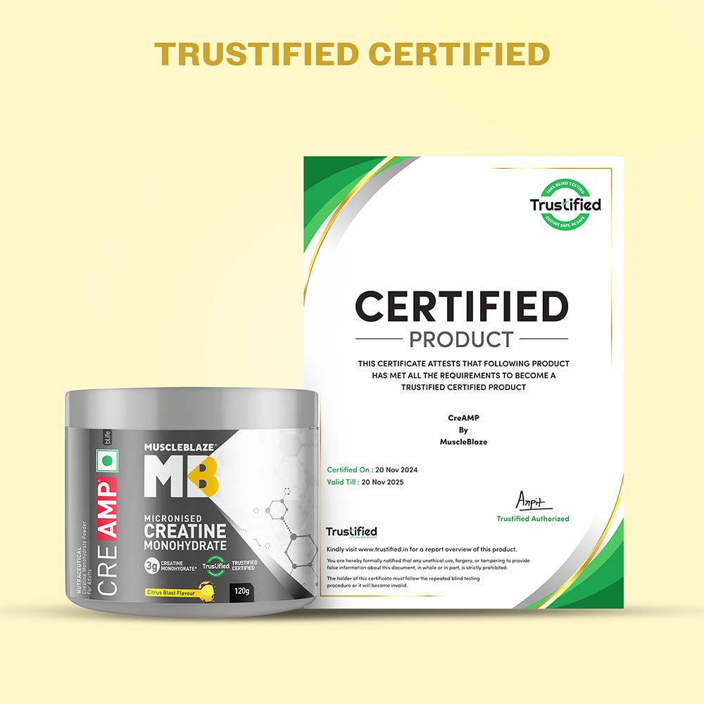 MuscleBlaze Creatine Monohydrate CreAMP
100g • Unflavoured