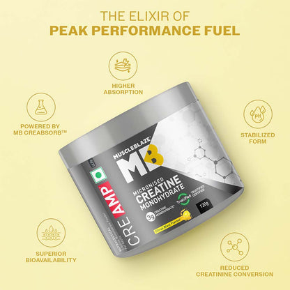 MuscleBlaze Creatine Monohydrate CreAMP
100g • Unflavoured