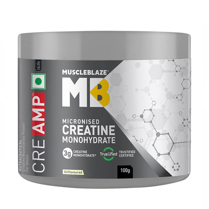 MuscleBlaze Creatine Monohydrate CreAMP
100g • Unflavoured
