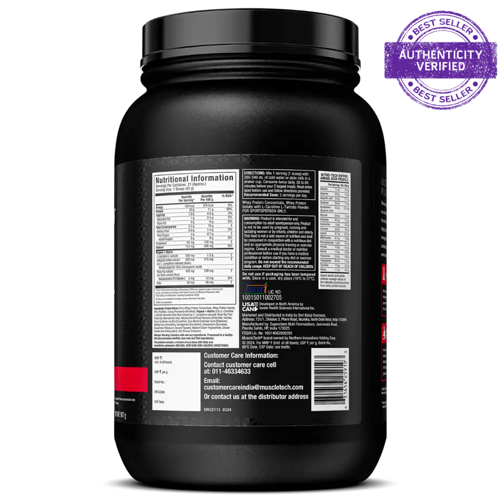 Muscletech Nitrotech Whey Protein Powder 1 kg - Milk Chocolate