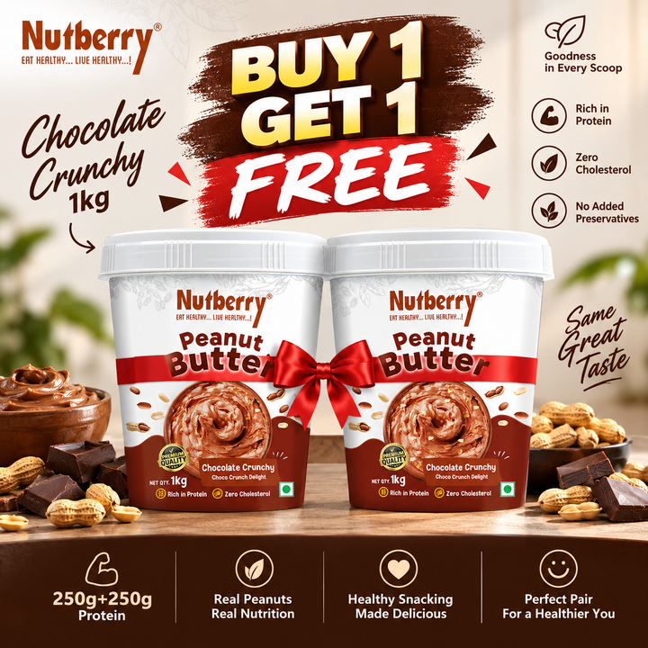 NUTBERRY PB BUY 1 GET 1 OFFER CHOCOLATE CRUNCHY 1 KG