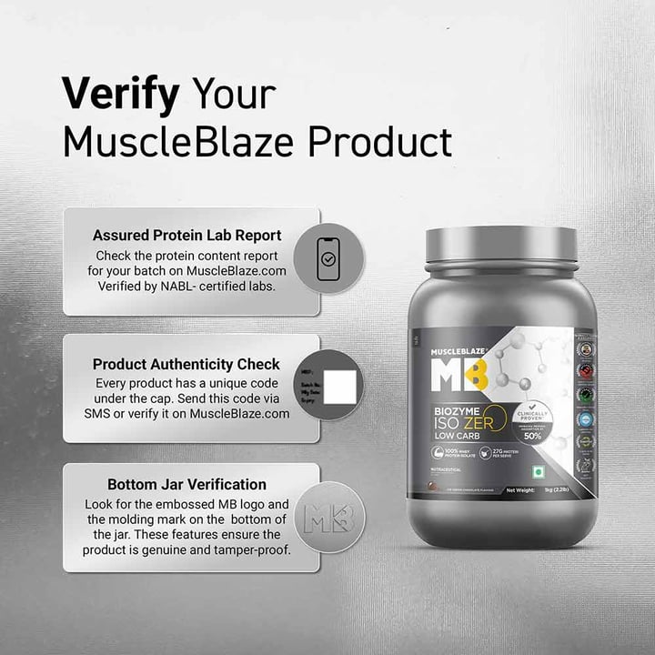 MuscleBlaze Biozyme Iso-Zero Low Carb Ice Cream Chocolate • 1 kg + shaker free worth ₹899