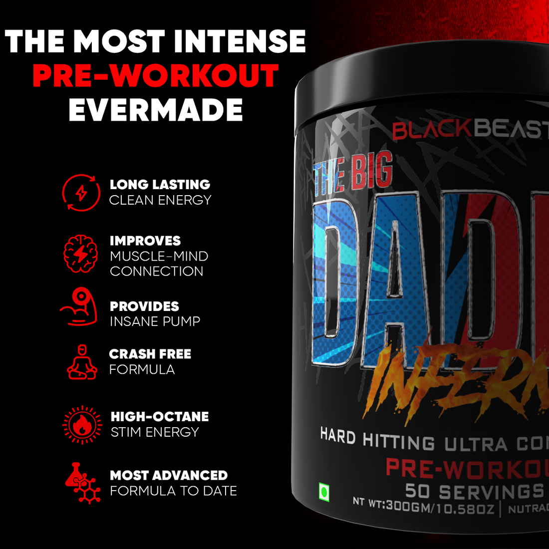 BLACK BEAST BIG DADDY INTENSE 🔥PRE WORKOUT 💪🏻